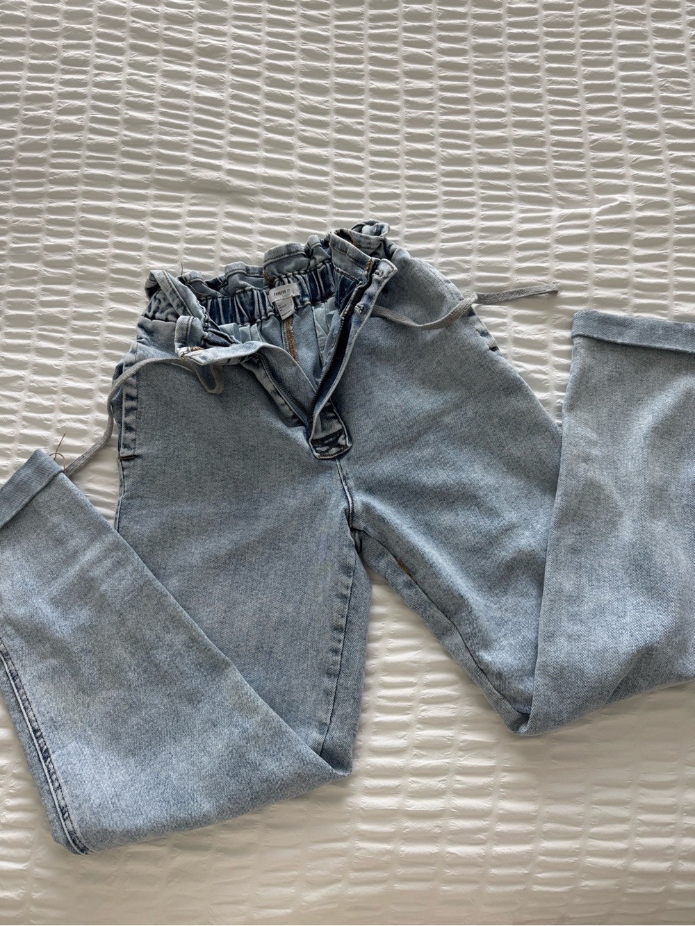 Light Wash Paperbag Waist Jeans
